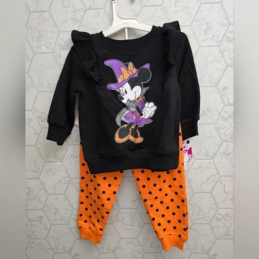 Nwt Girl's Minnie Mouse Halloween Outfit, Sizes 2T, 3T